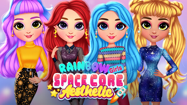 Rainbow Girls Space Core Aesthetic