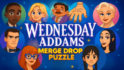 Wednesday Addams Merge Drop Puzzle